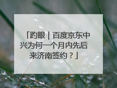趵眼｜百度京东中兴为何一个月内先后来济南签约？