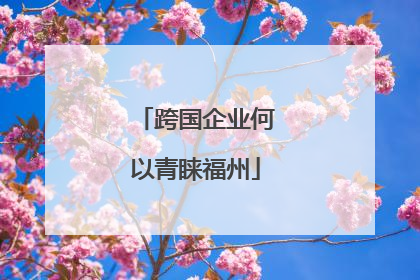 跨国企业何以青睐福州