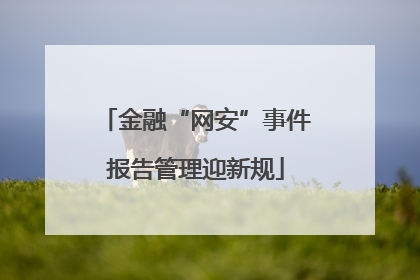 金融“网安”事件报告管理迎新规