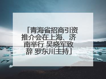 青海省招商引资推介会在上海、济南举行 吴晓军致辞 罗东川主持