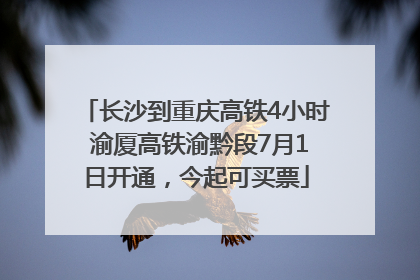 长沙到重庆高铁4小时 渝厦高铁渝黔段7月1日开通，今起可买票
