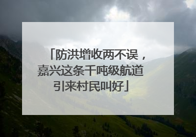 防洪增收两不误，嘉兴这条千吨级航道引来村民叫好