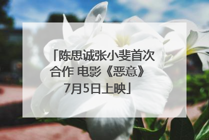 陈思诚张小斐首次合作 电影《恶意》7月5日上映