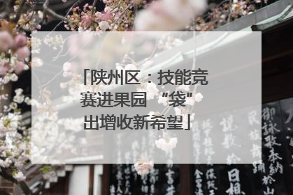 陕州区：技能竞赛进果园 “袋”出增收新希望