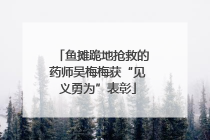 鱼摊跪地抢救的药师吴梅梅获“见义勇为”表彰