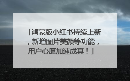 鸿蒙版小红书持续上新，新增图片美颜等功能，用户心愿加速成真！