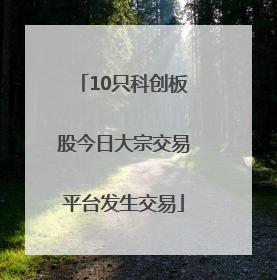 10只科创板股今日大宗交易平台发生交易