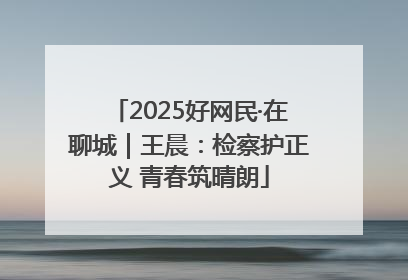 2025好网民·在聊城｜王晨：检察护正义 青春筑晴朗