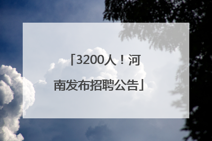 3200人！河南发布招聘公告