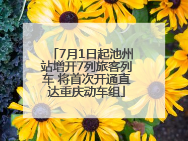 7月1日起池州站增开7列旅客列车 将首次开通直达重庆动车组